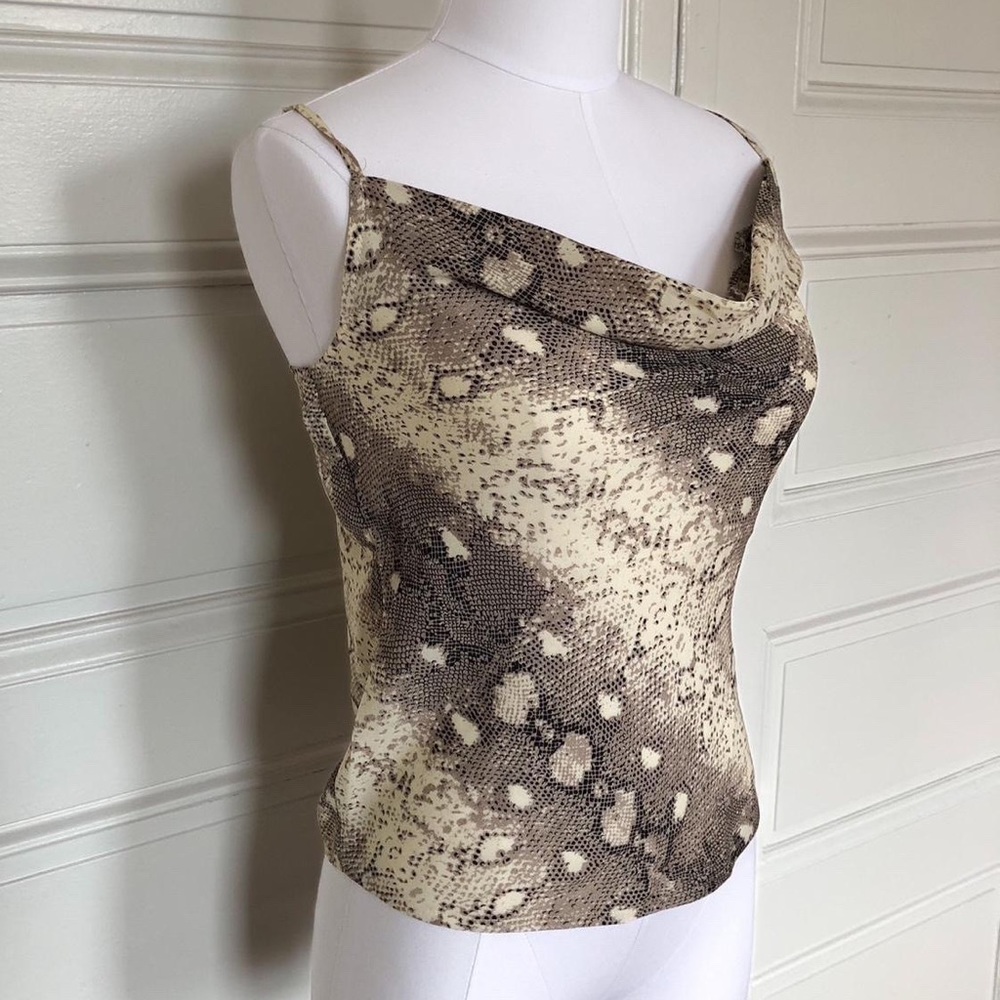 Nasty Gal snake-print cowl neck camisole